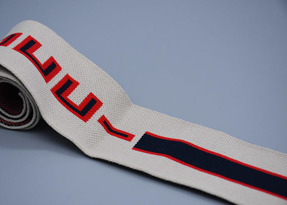 Подгонянная одеждой эластичная резиновая лента жаккарда с одним бортовым логотипом