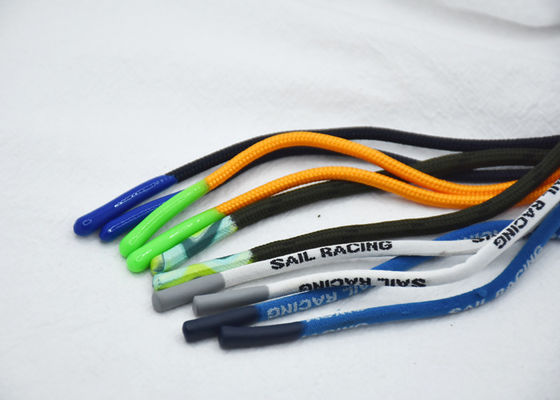 Шнур Drawstring полиэстера SGS 3mm 4mm 5mm с подсказками конца пули силикона